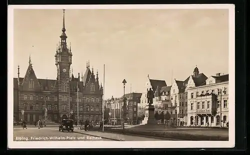 AK Elbing, Friedrich-Wilhelm-Platz und Rathaus