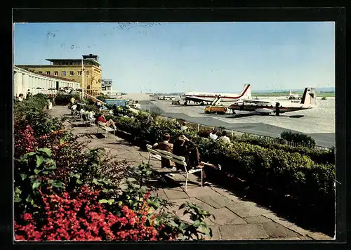 AK Stuttgart, Flughafen, Aussichtsterrasse und Flugzeuge