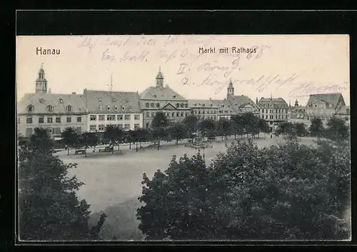 AK Hanau, Markt mit Rathaus