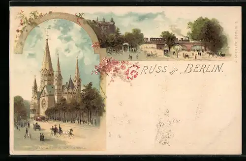 Lithographie Berlin, Kaiser-Wilhelm-Gedächtniskirche