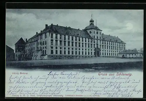 Mondschein-AK Schleswig, Schloss Bottorp