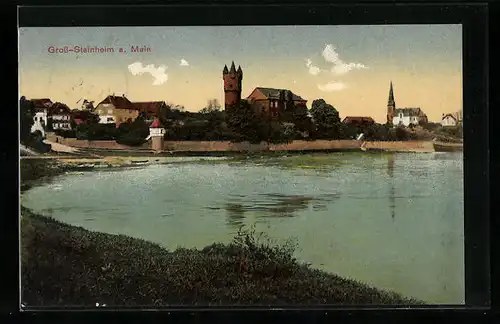 AK Gross-Steinheim a. Main, Blick aufs Wasser