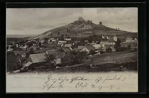 AK Flossenbürg, Gesamtansicht mit Burgberg