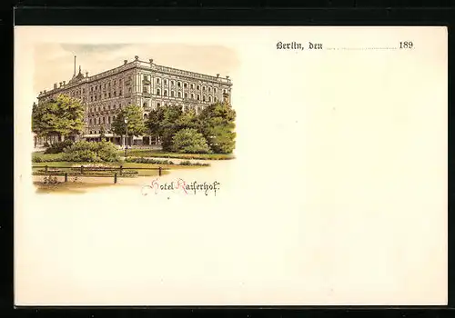 Lithographie Berlin, Hotel Kaiserhof