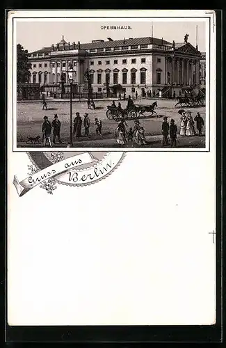 Lithographie Berlin, Partie am Opernhaus