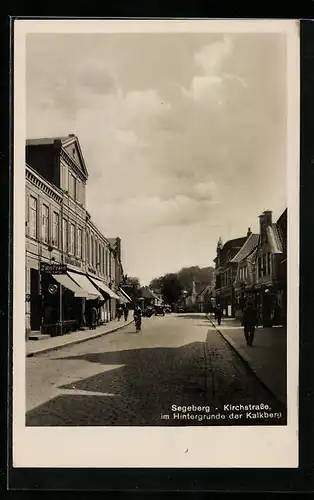 AK Segeberg, Kirchstrasse, im Hintergrund der Kalkberg