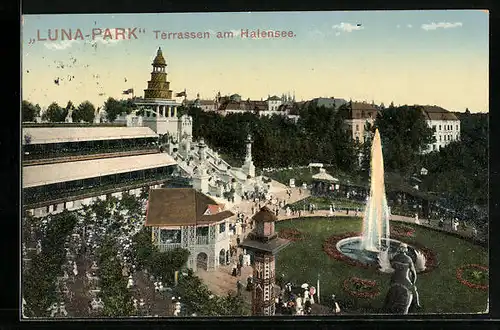 AK Berlin-Halensee, Terrassen am Halensee, Luna-Park