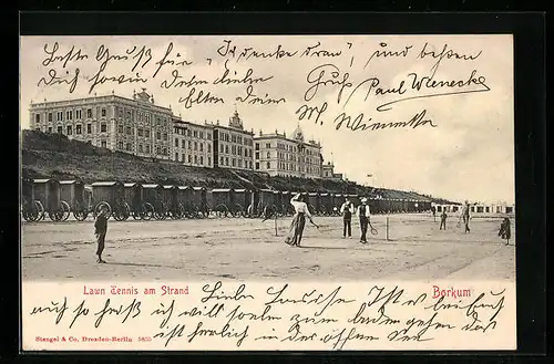 AK Borkum, Lawn Tennis am Strand