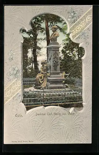 AK Eutin, Denkmal Carl Maria von Weber, Passepartout