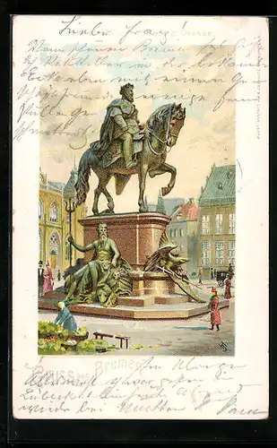 Künstler-AK Bremen, Denkmal Kaiser Wilhelm der Grosse