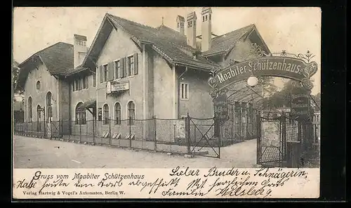 AK Berlin-Wedding, Gasthaus Moabiter Schützenhaus, Nordufer 28, Strassenansicht