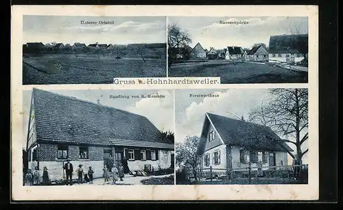 AK Hohenhardtsweiler, Unterer Ortsteil, Strassenpartie, Forstwarthaus, Handlung R. Kemnitz