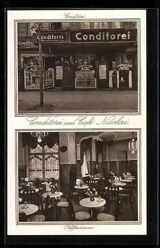 AK Berlin, Cafe und Konditorei Nicolai, Invalidenstrasse 90