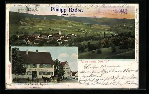 AK Oberrot, Gasthaus zur Rose, Teilansicht