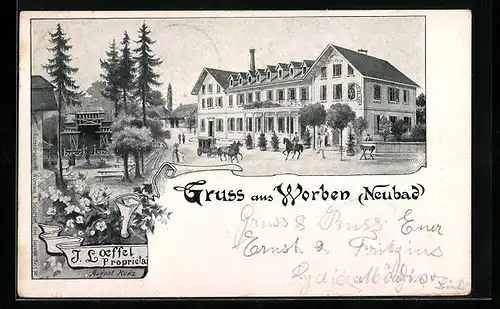 AK Worben, J. Loeffle Proprietai, Gasthaus Sternen