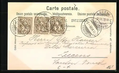 Lithographie Neuchâtel, Panorama, Gorges de l`Areuse