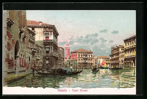 Künstler-AK Venezia, Canal Grande