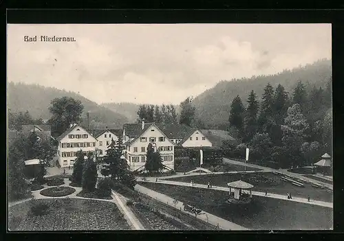 AK Bad Niedernau, Ortspartie aus der Vogelschau