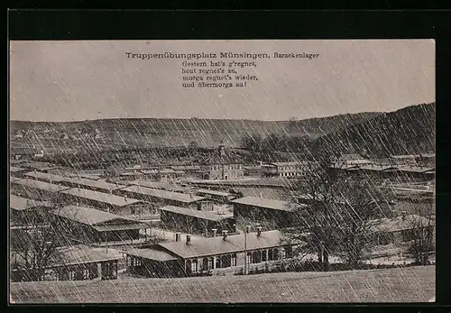 AK Münsingen, Barackenlager vom Truppenübungsplatz