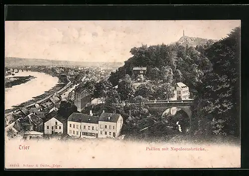AK Trier, Pallien mit Napoleonsbrücke