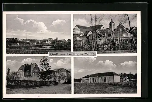 AK Knittlingen /Württ., Vier Ansichten vom und aus dem Ort