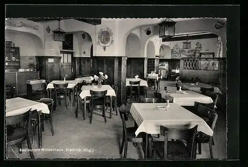 AK Kiedrich (Rhg.), Gastraum im Restaurant Winzerhaus