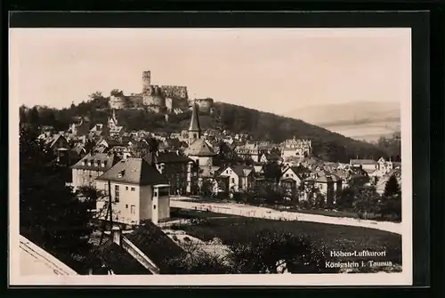 AK Königstein im Taunus, Ortsansicht mit Ruine