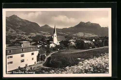 AK Törwang /Bayr. Oberland, Blick zum Ort mit Kirche