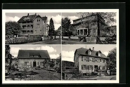 AK Bad Orb, Vier Ansichten vom Sanatorium Quellenhof