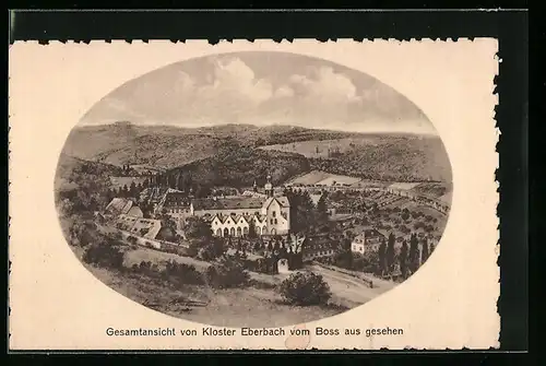 AK Hattenheim im Rheingau, Gesamtansicht von Kloster Eberbach vom Boss aus gesehen