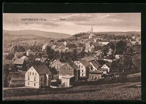 AK Hartenstein im Erzgeb., Totalansicht aus der Vogelschau