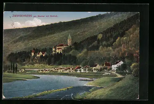 AK Zwingenberg am Neckar, Gesamtansicht mit Schloss