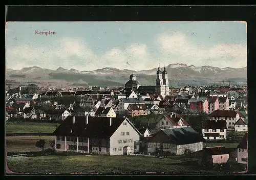 AK Kempten im Allgäu, Ortsansicht aus der Vogelschau
