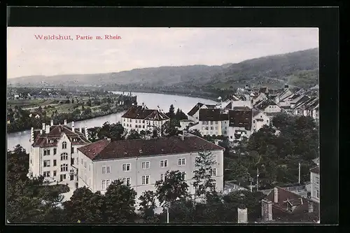 AK Waldshut, Ortsansicht mit Rhein