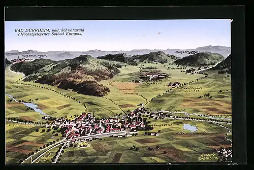 AK Bad Dürrheim /bad. Schwarzwald, Ortsansicht mit Umgebung