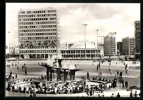 AK Berlin, Alexanderplatz und Haus des Lehrers