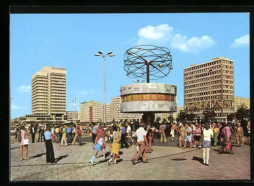 AK Berlin, Uraniasäule mit Weltzeituhr