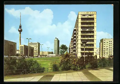 AK Berlin, Blick zum Alexanderplatz mit Fernsehturm