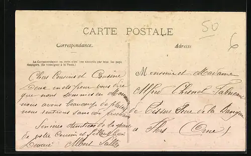 AK Le Vast, Le Chateau et la Cascade de la Saire