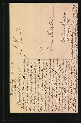 AK Schlettstadt, Strassenpartie mit Postamt