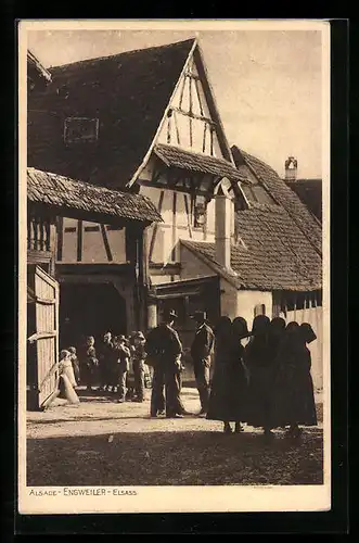 AK Engweiler, Ortsansicht mit Fachwerkhaus