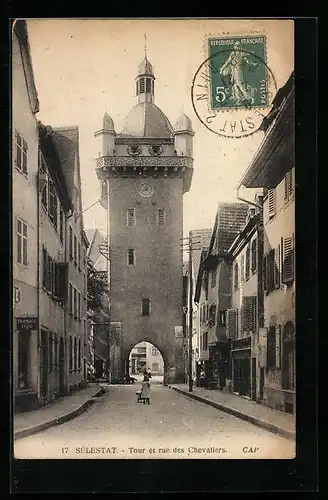 AK Sélestat, Tour et rue des Chevaliers