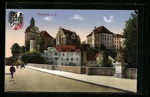 AK Neuburg a. D., Strassenpartie mit Hotel Krone