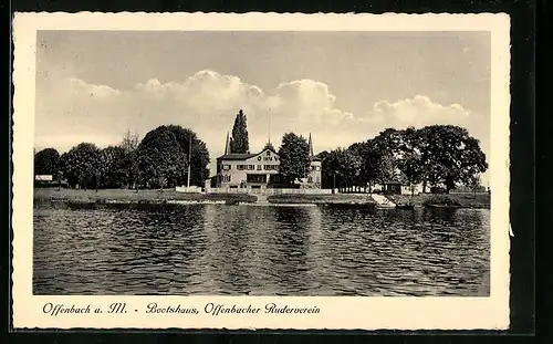 AK Offenbach a. M., Bootshaus, Offenbacher Ruderverein