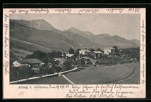 AK Alzing bei Adelholzen, Gesamtansicht der Ortschaft