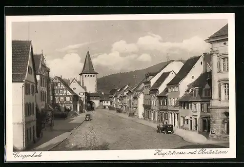 AK Gengenbach, Hauptstrasse mit Obertorturm