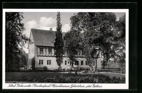 AK Bodenwerder /Weserbergland, Münchhausens Geburtshaus, jetzt Rathaus