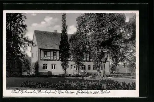 AK Bodenwerder /Weserbergland, Münchhausens Geburtshaus, jetzt Rathaus