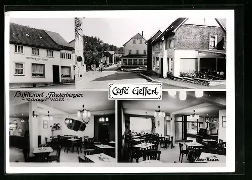 AK Finsterbergen, Cafe Gellert, Innenansicht