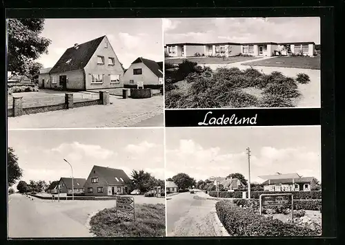 AK Ladelund, Ortsansichten mit Wohnhäusern